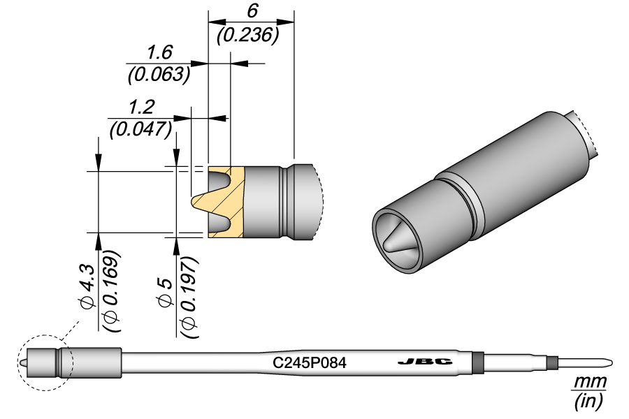 C245P084 - Heat Staking Cartridge Ø 4.3